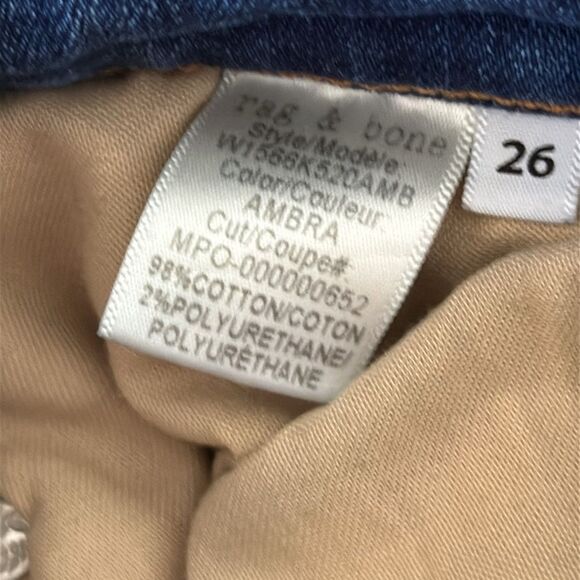 Rag & Bone Nina High Rise Ankle Skinny Raw Hem Jeans Size 26 - Picture 8 of 10